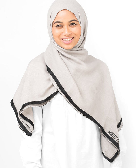 Contrast Hem Viscose Hijab