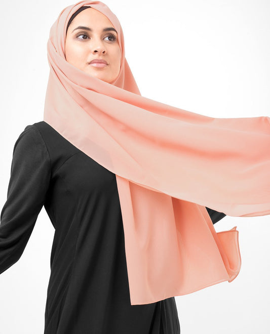 Coral Pink Georgette Hijab