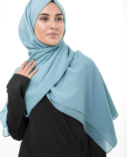 Sky Blue Cotton Voile Hijab