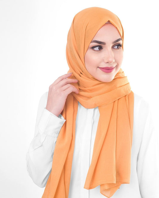 Tangerine Cotton Voile Hijab
