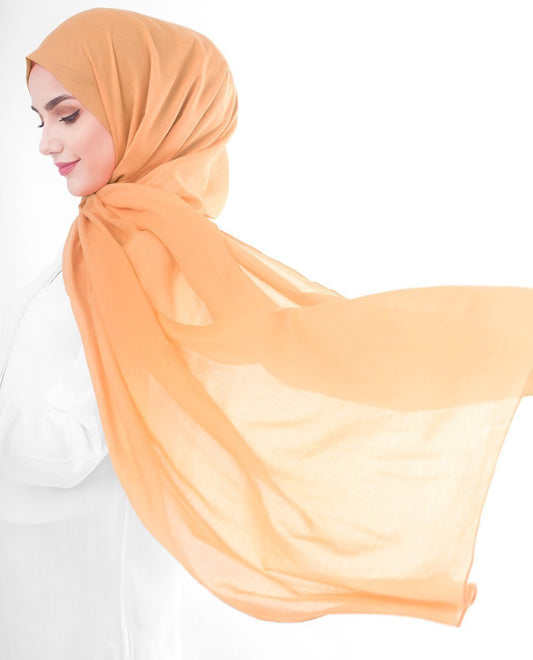 Tangerine Cotton Voile Hijab