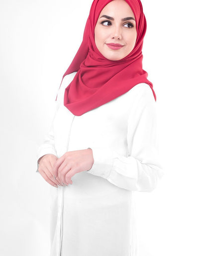 Crimson Red Georgette Hijab