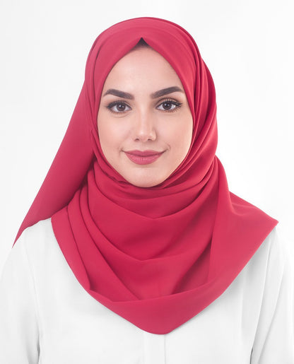 Crimson Red Georgette Hijab