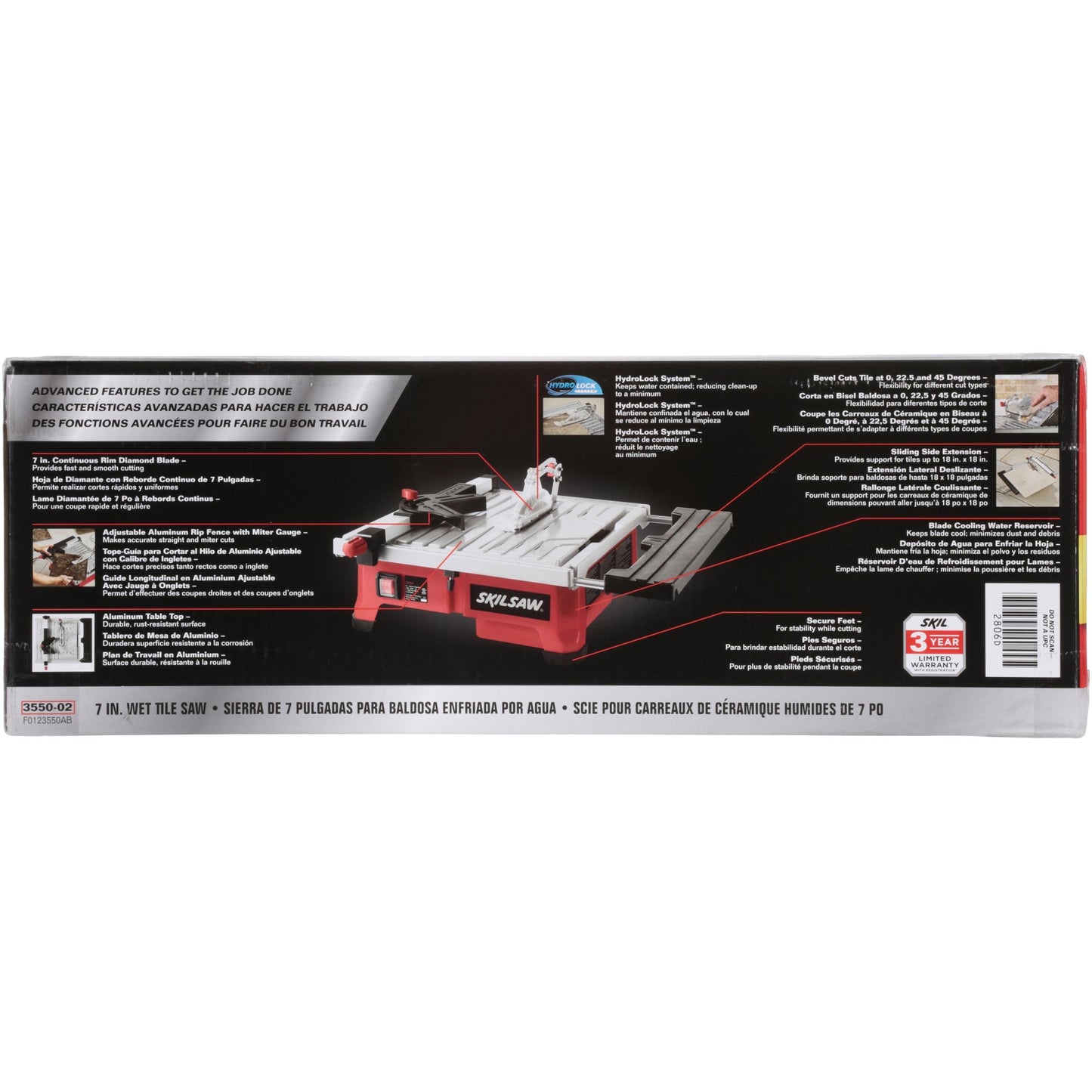 SKILSAW 3550-02 5.0A 7-Inch Wet Tile Saw 5 Pc Box