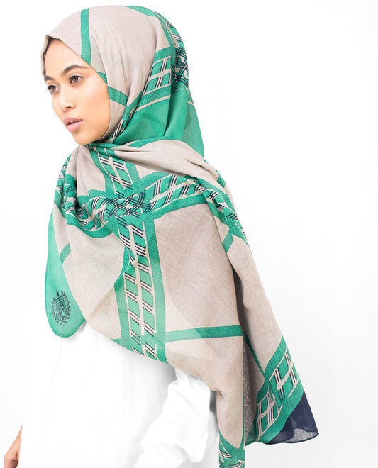 Green Check Viscose Hijab