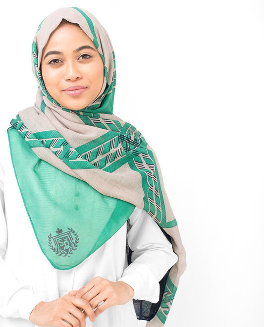 Green Check Viscose Hijab