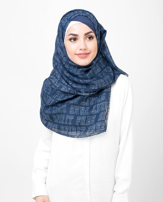 Navy Blue Free Spirit Hijab
