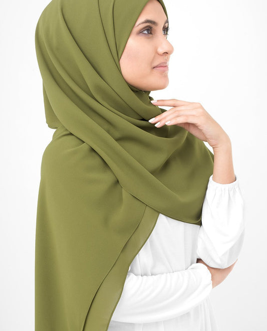 Olive Drab Green Georgette Hijab