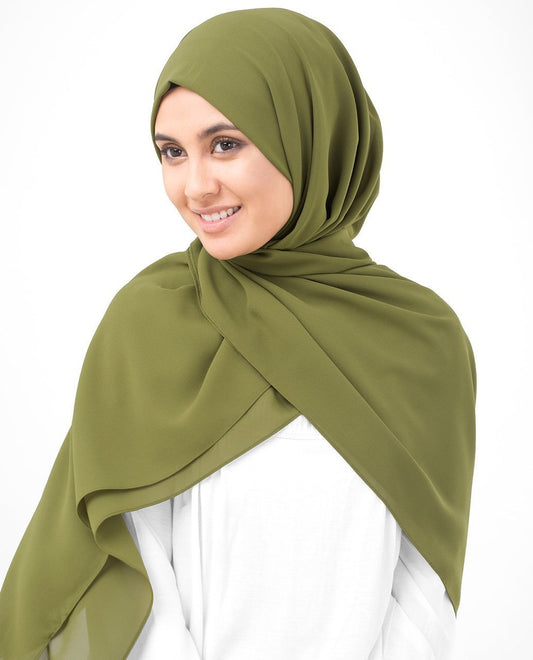 Olive Drab Green Georgette Hijab