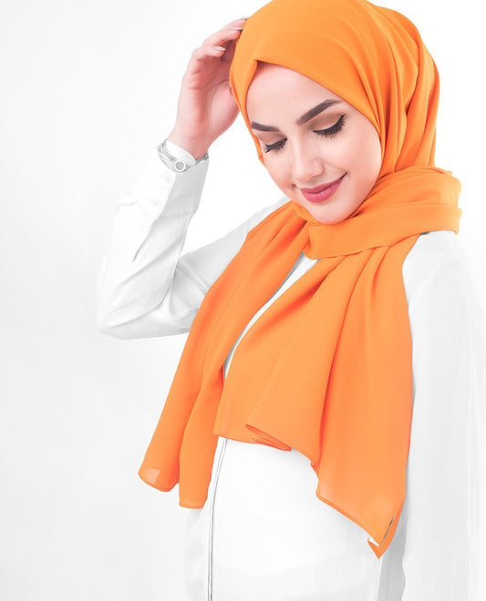 Orange Pepper Georgette Hijab