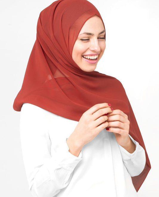 Red Clay Georgette Hijab