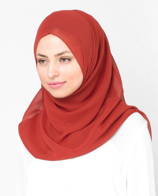 Red Clay Georgette Hijab