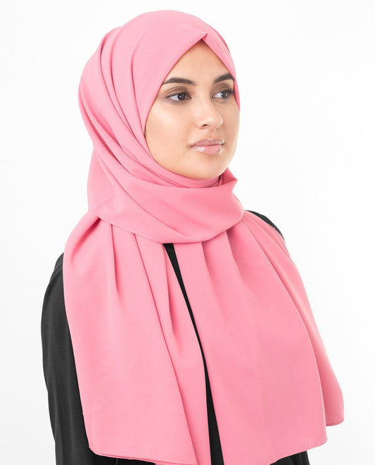 Strawberry Ice Pink Georgette Hijab