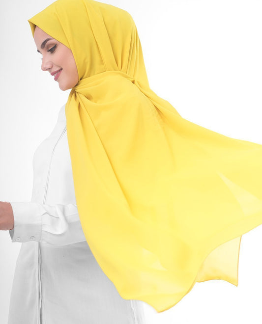 Sulphur Yellow Georgette Hijab
