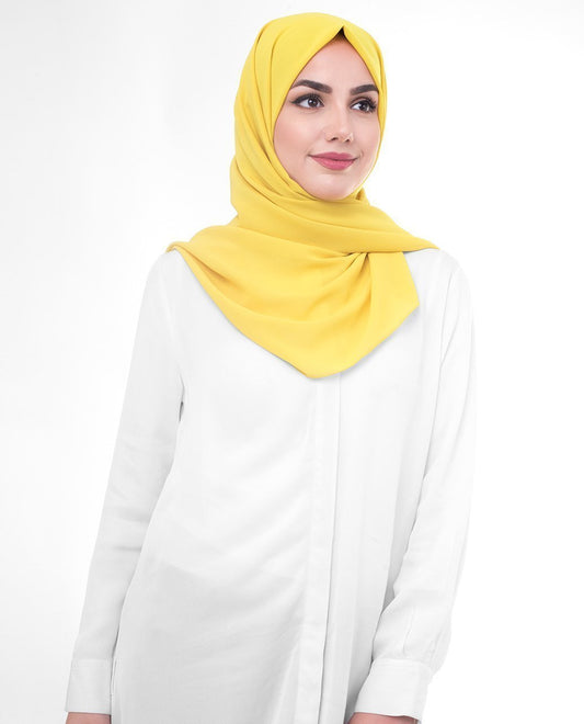 Sulphur Yellow Georgette Hijab