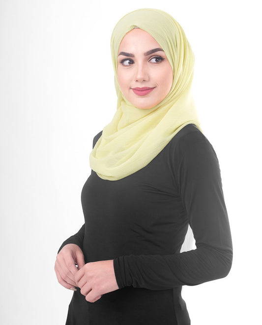 Tender Yellow Chiffon Hijab