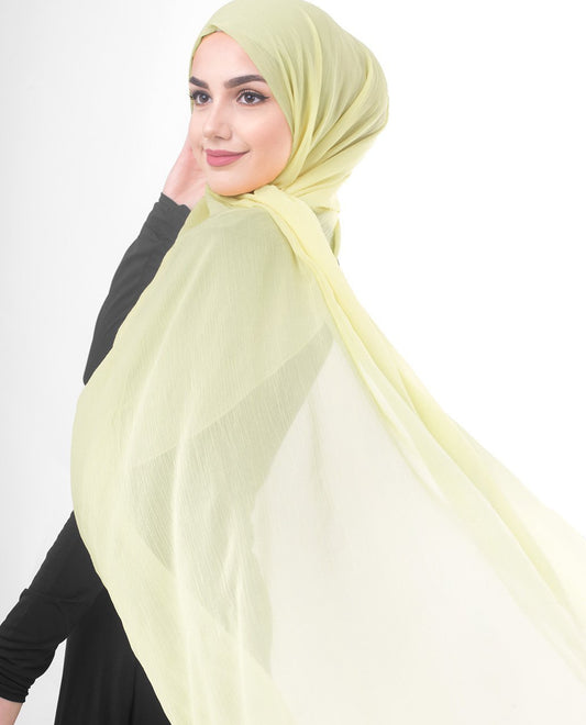 Tender Yellow Chiffon Hijab