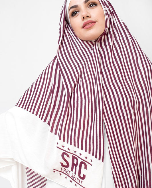 Red & White Stripes Hijab